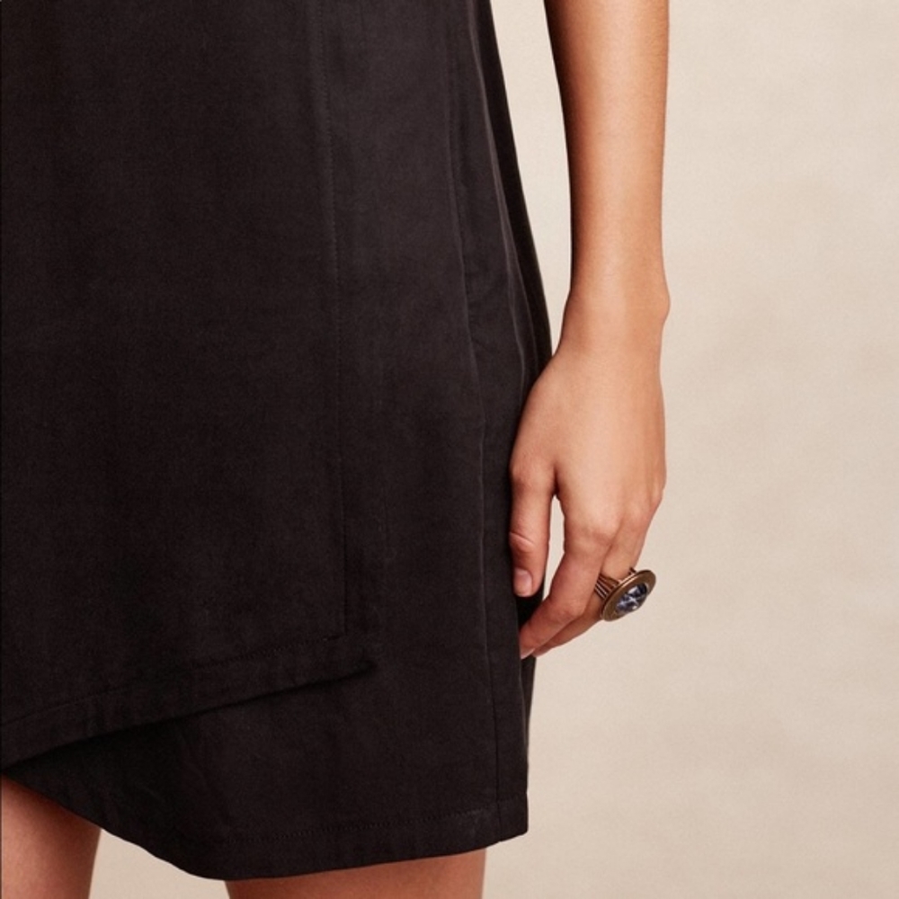 Anthropologie Dolan Colorblock Shift Dress Navy Blue Black Medium Petite - Picture 3 of 11